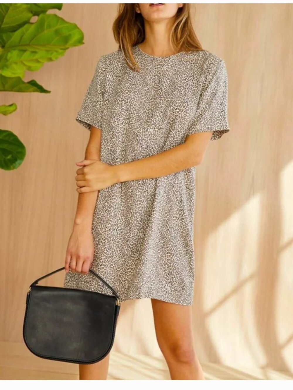 Jenni Kayne Palmer T-Shirt Dress Animal Print Size Medium